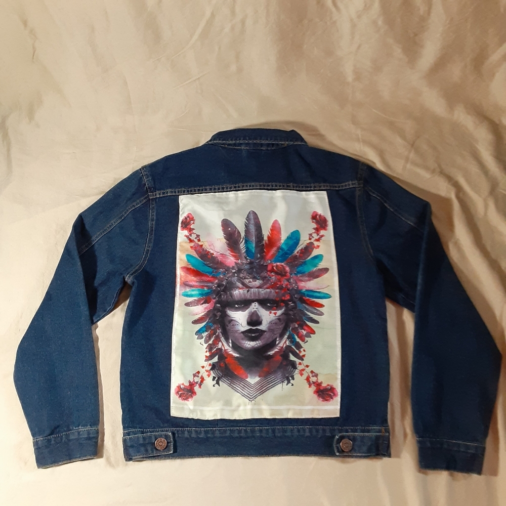 Jeans Jacket with cool applique on the back